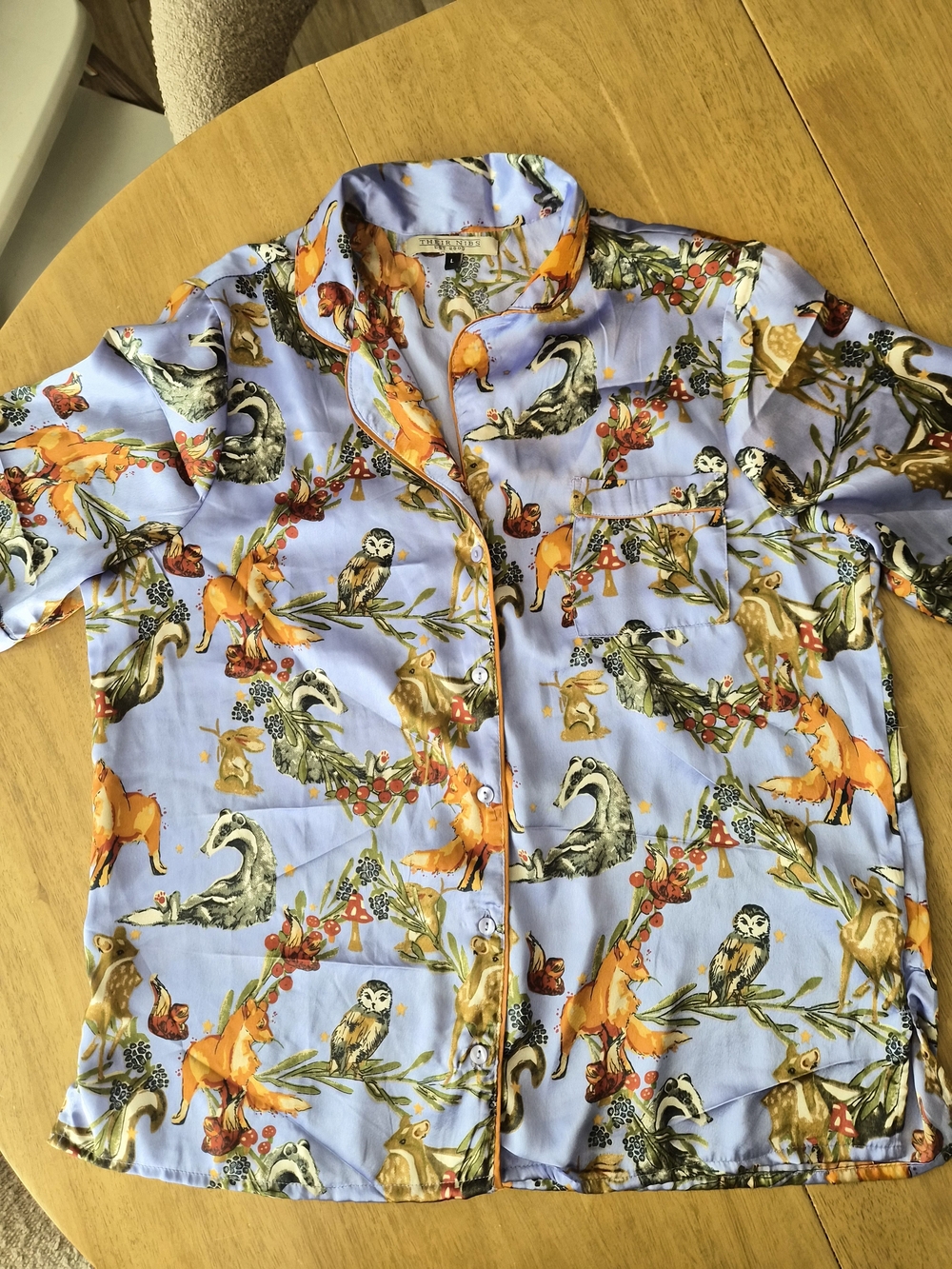 Their Nibs Forest Animal Print Pajama Shirt